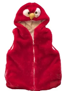 Child's Owl Head Red Fur Sleeveless Hoodie Size Small Halloween Costume New - Picture 1 of 10