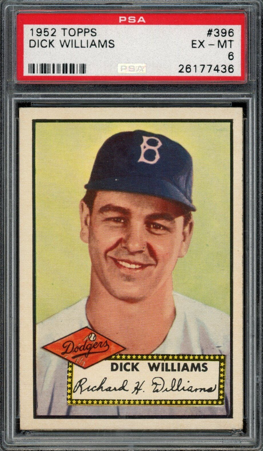 1952 TOPPS #396 DICK WILLIAMS PSA 6 26177436
