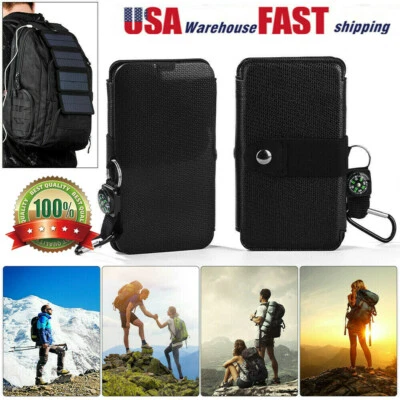 4/5P Folding Solar Panel Power Bank Charger Waterproof Outdoor Camping w/ USB - Image 1 of 4