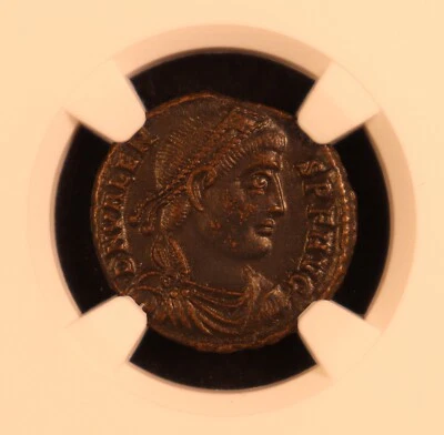 Eastern Roman Empire Valens Nummus AE3 (364-378 AD) - NGC AU! Sharp Portrait! - Image 1 of 4