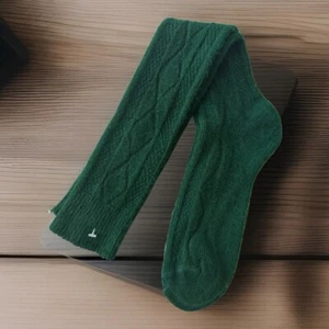 Chaussettes vintage bonneterie années 80 câble tricot vert NOS 8-9,5 chaussure taille USA bas école - Photo 1/6