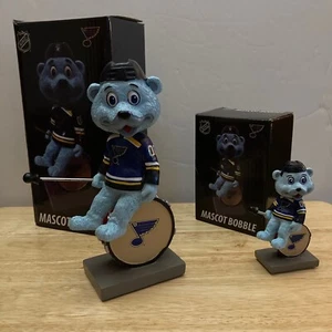 [LOT OF 2] NHL St. Louis Blues Louie Mascot "Louie on Drum" Bobbleheads - Picture 1 of 12