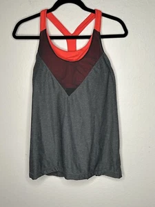 Under Armour Racerback Tank Top Sz M Built-in Bra Neon Activewear Slim Fitted - Picture 1 of 3