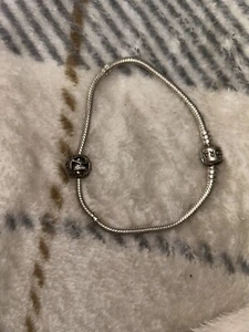 Authentic Pandora Charm Bracelet With VINTAGE 925 Silver CHARM - Picture 1 of 3