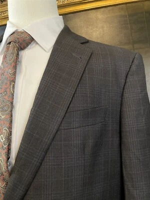 Blazer Joseph Abboud 44R REDA MAIOR Super 150's Lana Gris Cuadros HECHO EN EE. UU. 2Btn Foto 1 de 4
