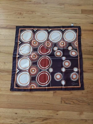 Bufanda de lluvia de diseño vintage de Simone marrón estampado repelente al agua años 60 70  Foto 1 de 4