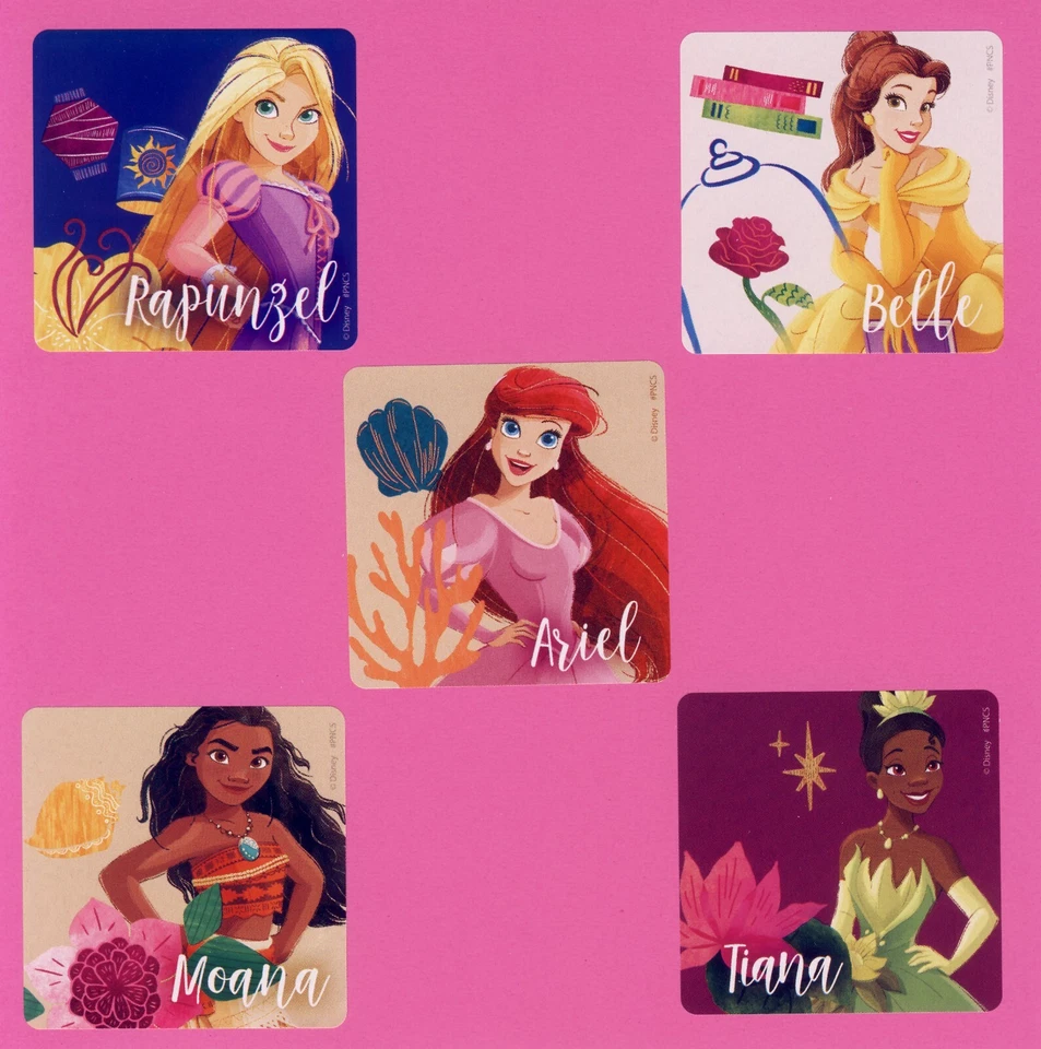 15 pegatinas grandes de princesas Disney - Rapunzel, Ariel, Bella, Moana, Tiana Foto 1 de 1