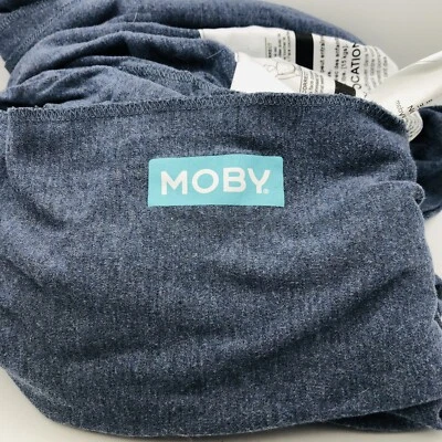 Portabebés Moby Wrap azul marino para bebés 8-35 lb súper largo usado en excelente estado Foto 1 de 4
