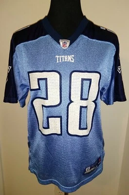 Nueva Camiseta Reebok Chris Johnson 28 Nike On Field NFL Titans Juvenil L 14-16 Foto 1 de 4
