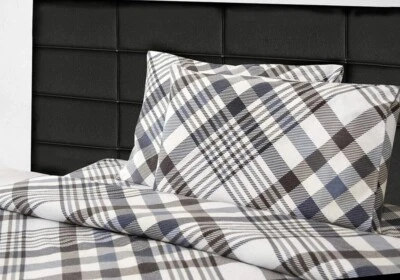 180 Gram Cotton Heavy Flannel Sheet Set (Gray Black Brown,  Queen Size) - Image 1 of 4
