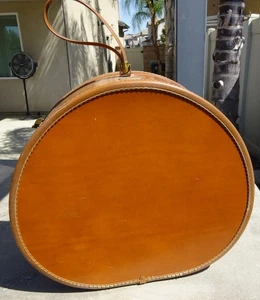 Vtg 18” Samsonite Luggage 4260 Round Train Hat Box Suitcase Tan BEAUTIFUL 1940s - Picture 1 of 4