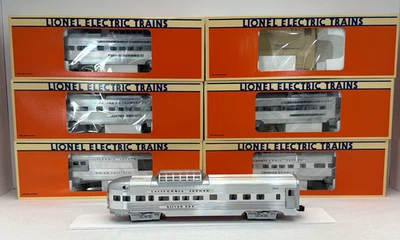 Lionel California Zephyr 15” Aluminum 6 Car Passenger Set O New 6-19122 - 19127% - Image 1 of 4
