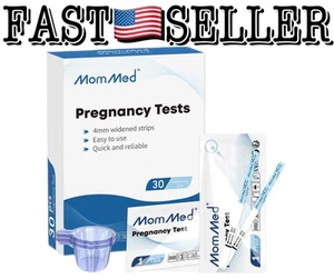 Paquete de 30 tiras reactivas de embarazo MomMed pruebas de HCG, detección temprana - Imagen 1 de 8