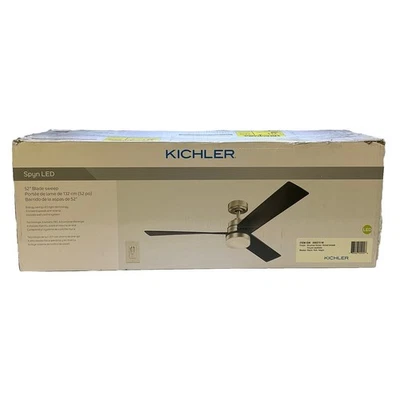 KICHLER 300275NI Spyn Ceiling Fan Anvil Iron Downrod Brushed Nickel LED - Image 1 of 4