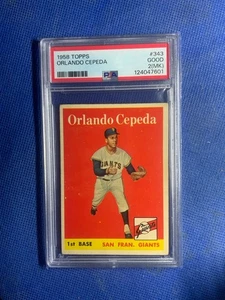 1958 Topps #343 Orlando Cepeda RC PSA 2(MK) - Picture 1 of 2