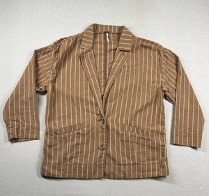 Blazer Free People Mujer Pequeño Pin Rayas No Estructurado 2 Botones Slouchy Teacher - Imagen 1 de 10