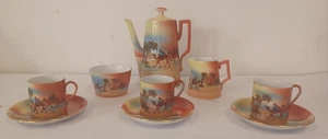 Vintage Victoria China Czechoslovakia Tea Set Desert Scene - Used Good D37 P124 - Picture 1 of 18