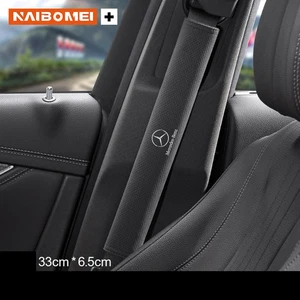 2PCS Suede Leather Car Seat Belt Cover Shoulder Pads for Mercedes Benz 33cm Long - Picture 1 of 1