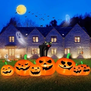 8FT Long Halloween Inflatables Pumpkin Outdoor Decorations, 7 Inflatable Pump... - Picture 1 of 8