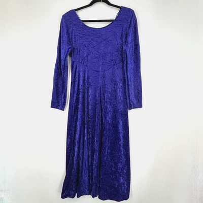 Vestido Midi Médio All That Jazz para Mulheres Roxo Manga Longa Manga Longa Vintage - Imagem 1 de 4