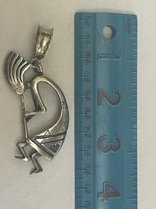 DE COLECCIÓN 26g PLATA ESTERLINA KOKOPELLI BAILARINA COLGANTE Nativo Americano COLLAR Marcado - Imagen 1 de 12