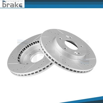 Rotores de freio dianteiros perfurados com fenda para KIA SOUL 2014 - 2019 naturalmente aspirados - Imagem 1 de 2