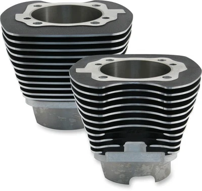 S&S Cylinder Set, 4-1/8" Bore, 5.013", WBlack, Harley Big Twin 1999+, 11 Fin - Image 1 of 3