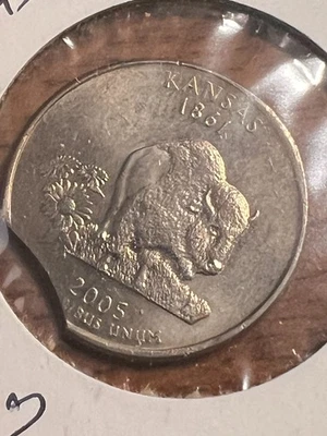 2005 KANSAS STATEHOOD QUARTER CLIPPED BU - Image 1 of 4