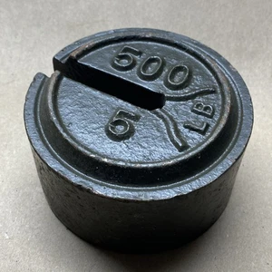 LARGE VINTAGE WEIGHT EMBOSSED '500/5 LBS' GROCERY STORE FARM - Picture 1 of 4