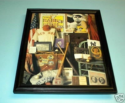 IMPRESIÓN A COLOR ENMARCADA TRIBUTO A BEBÉ RUTH YANKEES  Foto 1 de 1