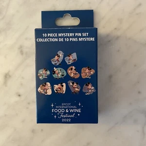 Disney Epcot 2022 Food Wine Festival Mystery Box - 2 Pin In Scatola - NON APERTO - Foto 1 di 3