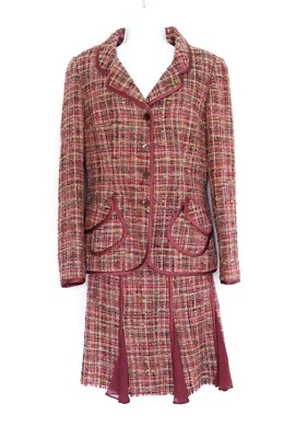 JON Teri Jon Tweed Wool Blend Jacket Godet Hem Skirt Lined 2PC Set 10 (Tag 12) - Image 1 of 4