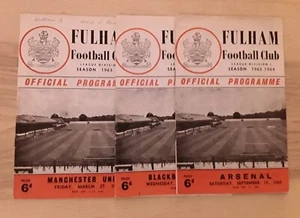 Fulham 1963/64 Selection of Division 1 Home League Programmes from menu - Picture 1 of 4