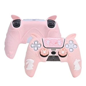 Funda blanda de silicona GeekShare Skin para mando PlayStation 5 Pink Bunny - Imagen 1 de 9