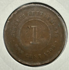 1908 Straits Settlements 1 Cent - Edward VII Coin
