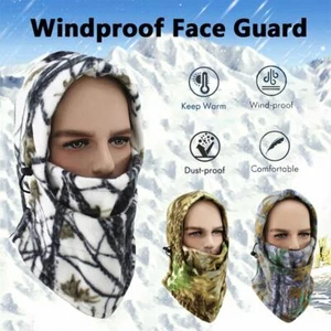 Camo Windproof Fleece Neck Warm Balaclava Ski Face Mask for Winter Cold Weather - Picture 1 of 30