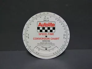 Autolite speed time conversion chart wheel Ford parts division - Picture 1 of 2