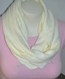 Cejon Women's Brushed Infinity Loop Scarf Ivory New - Picture 1 of 3