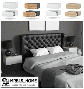 Nachttisch Wandmontage - Nachtschrank Hängend 2er Set (viele Farben) - Bild 1 von 31