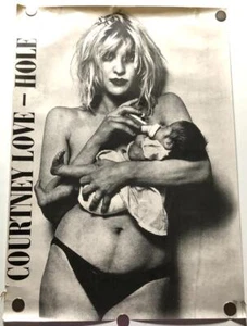 1992 COURTNEY LOVE-Hole Promo Poster 23.25x33 feeding baby Frances Bean RARE - Picture 1 of 5