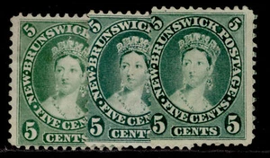 CANADA - New Brunswick QV SG14-16, 5c SHADE VARIETIES, UNUSED. Cat £350+ - Picture 1 of 1