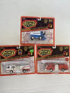 Vintage 1995 Road Champs Deluxe Die Cast Metal Zamboni & 2x Firetruck Rescue - Picture 1 of 16