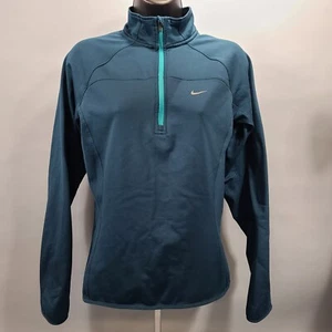 Nike Running Dri-Fit Teal Blue Green 1/4 Zip Jacket Womens Size Small 553574-483 - Picture 1 of 6