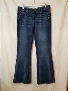 Paige Laurel Canyon Flare Boot Cut Jeans Women's 31 Dark Blue Wash Premium  - Picture 1 of 5