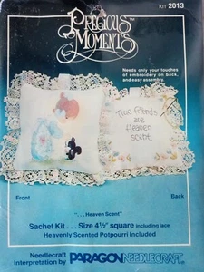 Precious Moments Paragon Embroidery Sachet Kit 2013 FRIENDS..HEAVEN 4.5" Vtg 80s - Picture 1 of 5