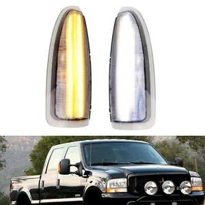 Clear Lens White/Amber Switchback LED Side Mirror Lamps For 03-07 Ford F250 F350 - Picture 1 of 11