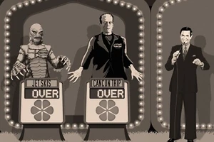 Frankenstein/Kreatur/Bob Barker/Preis stimmt Sepia 24x34" Kunstdruck signiert - Bild 1 von 5