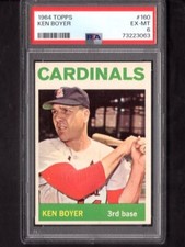 1964 Topps # 160 Ken Boyer St. Louis Cardinals PSA 6