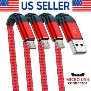 Heavy Duty Micro USB Fast Charger Data Cable Cord For Samsung Android HTC Lot - Picture 1 of 9