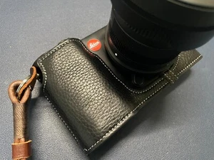 2024 Hecho a Mano Cuero Genuino Real Cámara Media Cubierta Estuche Bolso para Leica T TL TL2 - Imagen 1 de 16